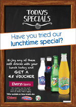  Britvic is offering consumers Summer lunchtime savings for every Club, 7Up, Ballygowan or Pepsi enjoyed with lunch.